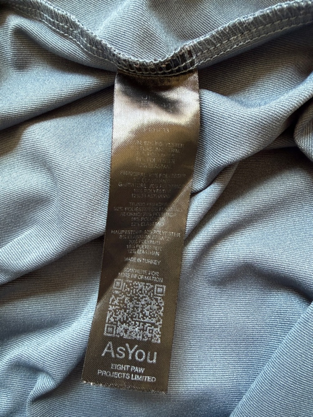 ASOS AsYou Blue Gray High Waisted Leggings Stretch Minimalist Athleisure size 6 - Picture 5 of 9